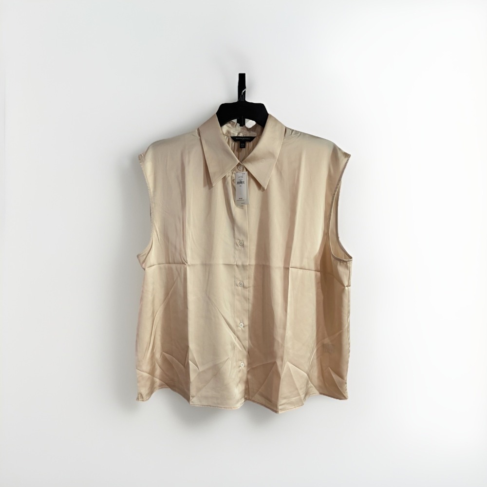 Banana Republic womens blouse shirt top cream XXL BRAND dress NEW $70 C55